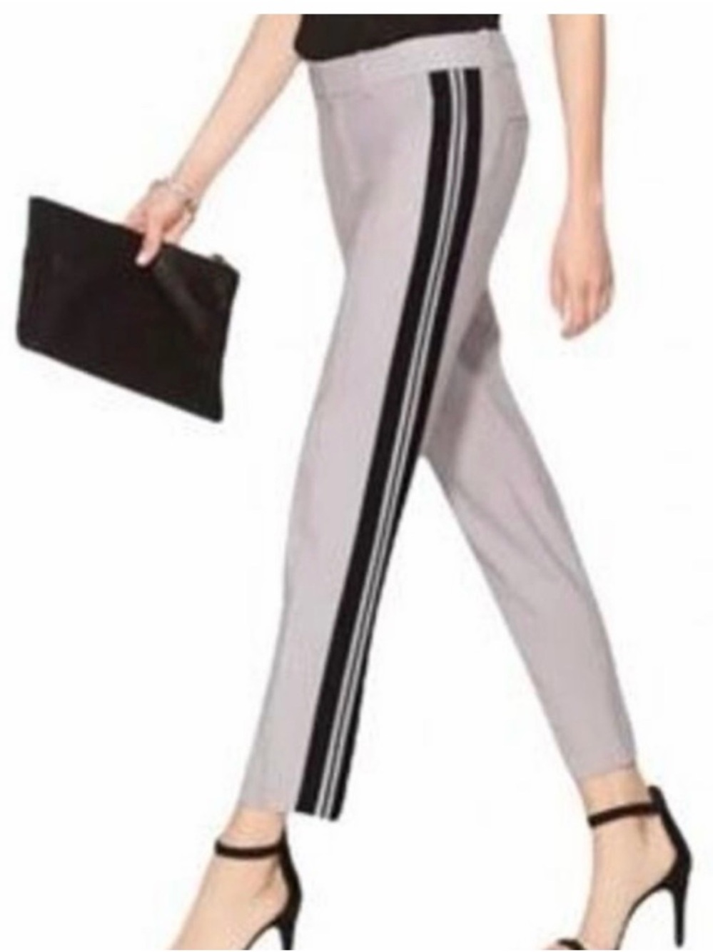 Vince Gray Side-Stripe Ankle Pants
